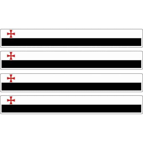Hot 4pcs Patriotic Stickers Flag Stripes Vinyl PVC 13cm X 1.7cm Motorcycle Reflective Tuning Templar Knights Car Sticker
