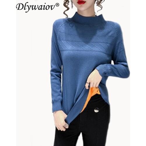 Casual Plus cashmere Turtleneck Sweater Woman knitted Fashion Pullovers Warm Sweater 2020 Winter Wild Female Jumper Clothes New