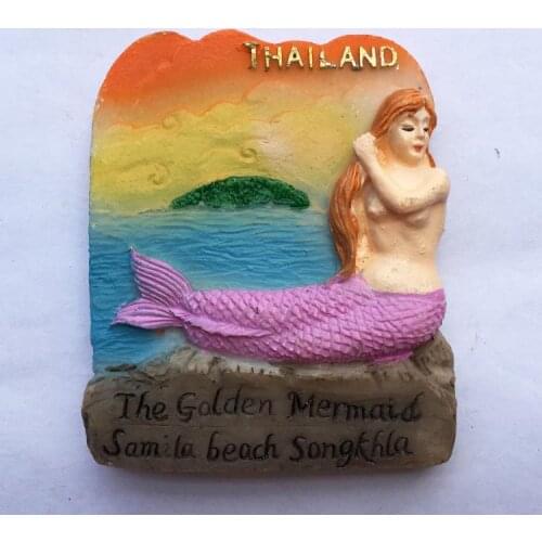 QIQIPP Thailand tourism commemorative refrigerator sticker Thailand Mermaid Beach Tourism magnetic sticker