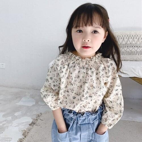 Aby Girls Floral Shirts Children New 2020 Spring Autumn Childrens Shirts Clothes Baby Girls Long Sleeve Shirt 1-6 Year Old