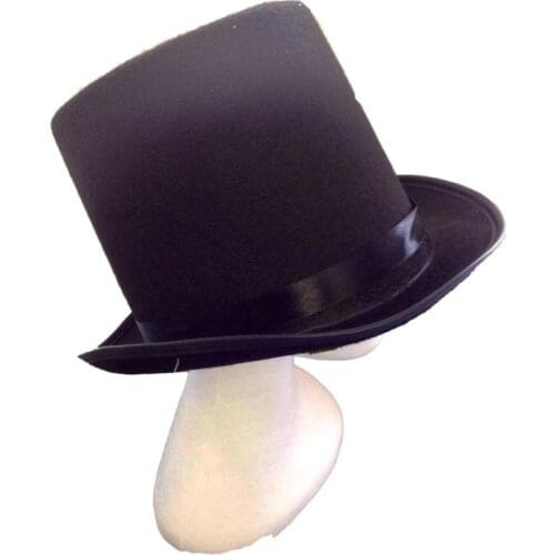 Black Top Hats Magician Performed Hat Jazz Stage Performances for Women Men Party Fedora Hat