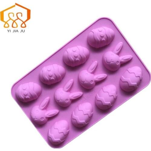 Silicone Resurrection Egg Chocolate Mold Diy Home Baking Cake Mould Cartoon Rabbit Head Cake Decorating Tool