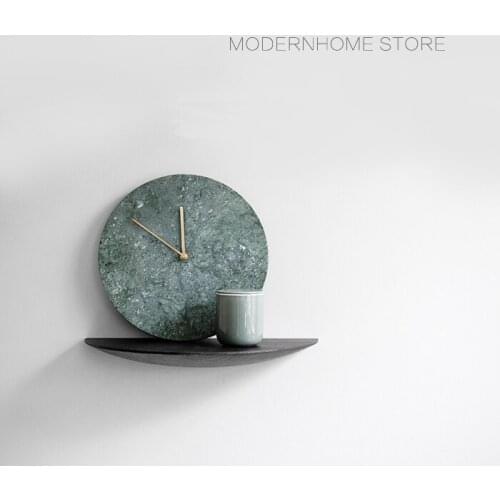 Modern Fashion Nordic Design Popular Top wholesale Cheap Home Living Room Round Real Marble Wall mounted Decoration Clock 1PC