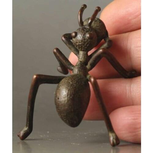 Old Chinese Bronze Copper Fengshui Wealth Animal Ant Statue