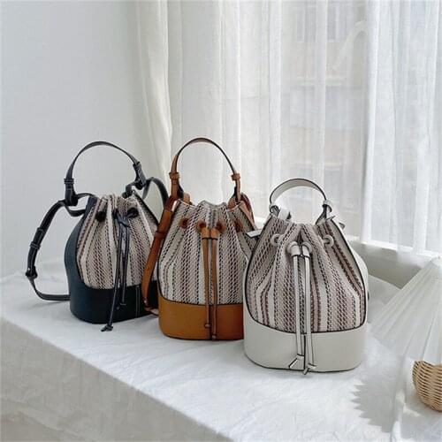 Single Shoulder Bag Handbags Korean New Fashion Stitching Messenger Bucket Bag