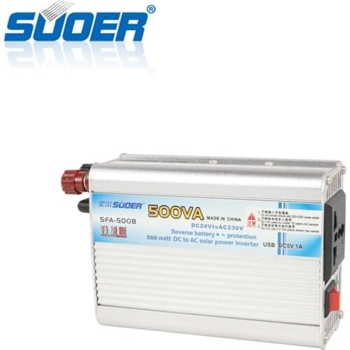 Suoer【 modified Sine Wave Inverter 】 modified Sine Wave Solar DC AC 24V 220V 500W Off Grid Inverter (SFA-500B