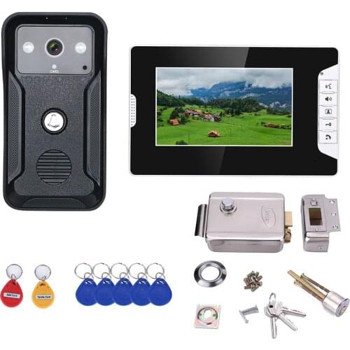 7 inch Video Intercom Door Phone RFID System With HD Doorbell 1000TVL Camera with Home Stainless Steel Electronic Door Lock