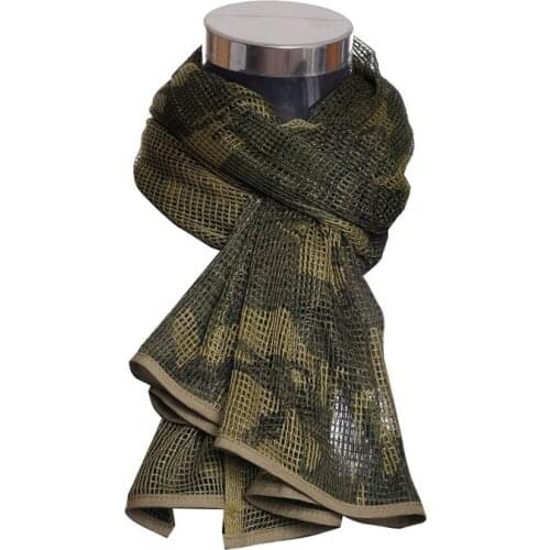 Military Tactical Scarf Army Outdoor Camouflage Jungle Scarf Sniper Face Veil Scarves for Airsoft Hunting Scarf Mesh Wrap Shawl