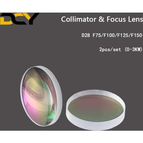 Fiber Laser Collimator & Focus Lens D28 F75/F100/F125 2Pcs/Set for Raytools Fiber Laser Head BT210S/BT230 BM109 Bodor WSX