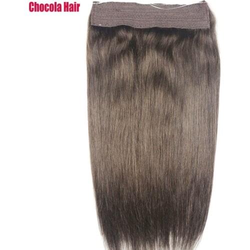 Chocala Hair 16"-28" Machine Made Remy Hair Halo Hair Flip In hair 220g Brazilian Natural one piece set Human Hair Extensions
