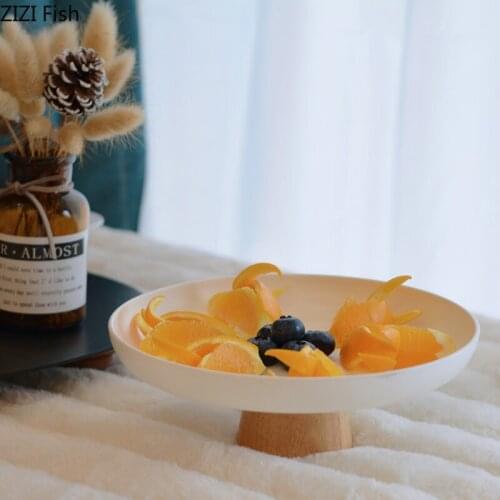 High-footed Fruit Tableware Round Plastic Cake Plate Holiday Party Dessert Plate Nordic Home Kitchen Decoration Dinner Plate