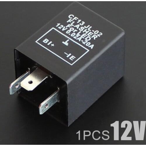 1pc 12V 3Pin Car Flasher Relay CF13 JL-02 Fix Motorcycle LED Light Turn Signal Hyper Flash 0.02A-20A