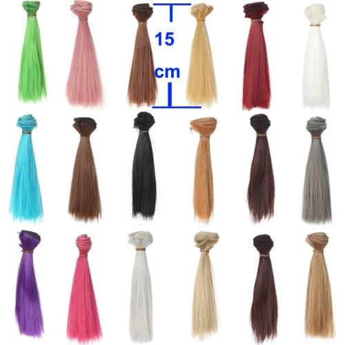 20 pieces/lot wholesales 15cm*100CM green brown flaxen coffe black pink red color doll hair tree for 1/3 1/4 BJD diy
