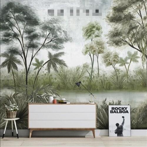 Milofi custom 3D wallpaper mural Southeast Asia tropical rainforest hand-painted living room sofa TV background wallpaper seamle