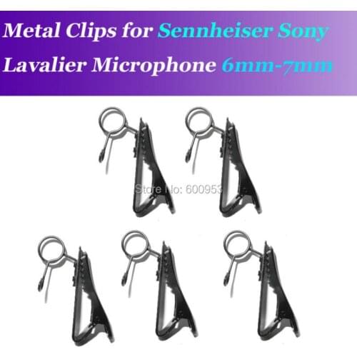 5pcs Spare Replaceable 6-7mm Metal clip Mic clips for Sennheiser ME2 Sony V1 D11 Lavalier Lapel Microphones