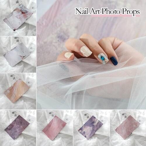 8pcs Nail Art Display Paper Mix Color Photo Frame Showing Shelf Cards Manicure Photo Props Paper Nail Work Display Background