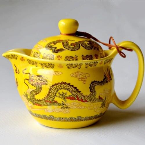 Teapot 410ml porcelain Chinese dragons pot stainless steel strainer infusion Flowers tea puer kettle ceramic teaware Home office