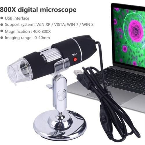 800X 8 LED Digital Microscope USB Endoscope Zoom Camera Magnifier Professional Electron Microscope with Measurement Software