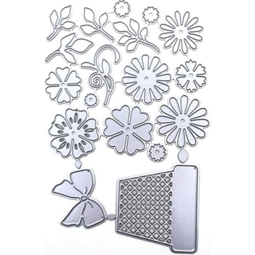 Flower Pot Metal Cutting Dies Stencil Scrapbooking DIY Album Stamp Paper Card Embossing Decoration Craft