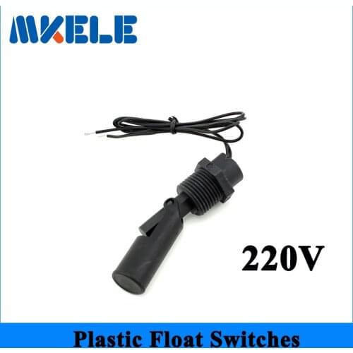220v MK-PCFS7 PP Right Angle Float Switch Side Mount Horizontal Water Level Sensor Liquid Float Switch For Tank Pool