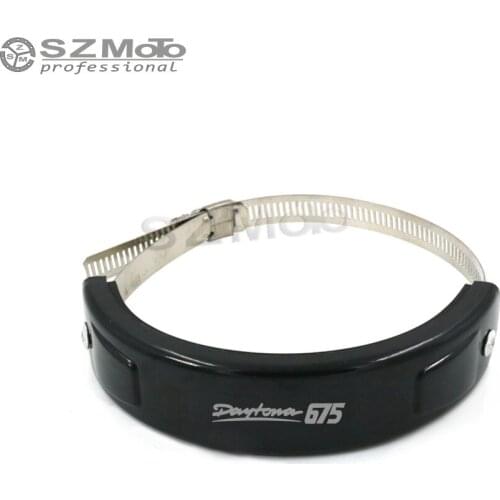 For TRIUMPH DAYTONA 675 Silencer Exhaust Protector Can Cover Round Oval SILICONE Motorcycle Scope 100MM-140MM Protect with logo