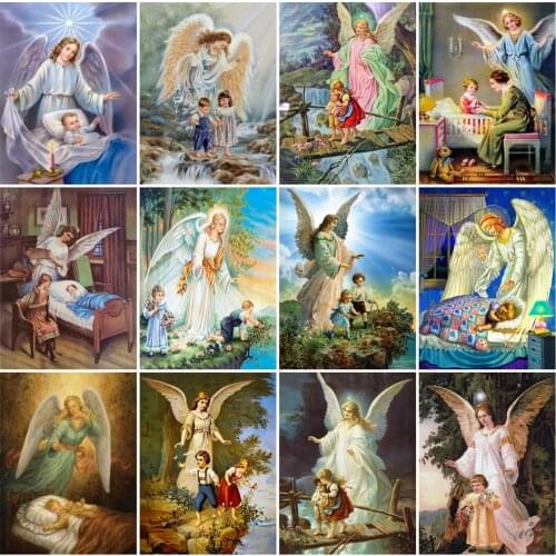 EverShine Diamond Painting Angel Picture Rhinestones Diamond Embroidery Girl Cross Stitch Religion Mosaic Art Kits Home Decor
