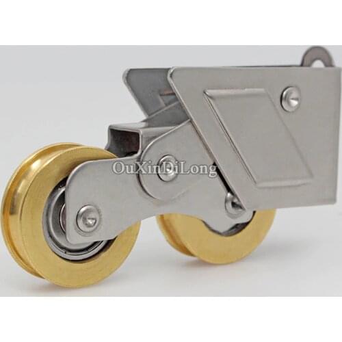 HOT 2PCS 2001 Type Aluminum Alloy Door and Window Rollers Bearing Brass Double Wheels French Window Balcony Sliding Door Wheels