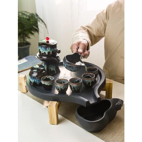 Ceramic tea set Tea tray Violet arenaceous ceramic jewelry tray Small tea table contracted tea cups and saucer sets tea set