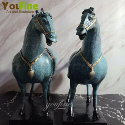 China Tang Bronze Horse Sculpture Modern Art Horse Statue Bronze Handicraft Sculptrue Animal FengShui Crafts Home Decor Ornament