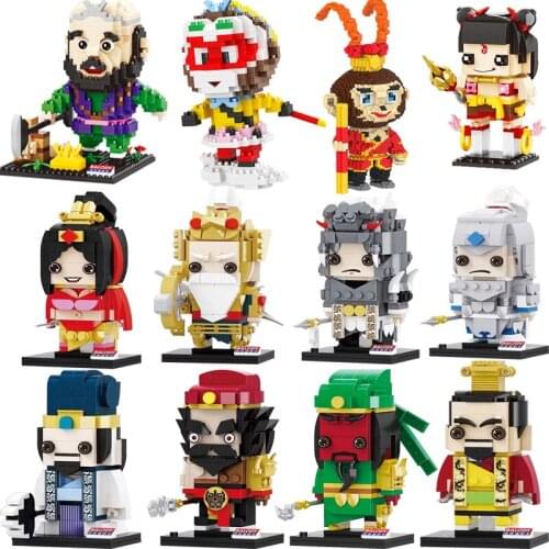Brickheadz Nezha Sun Wukong Chinese The Legend of Deification Super Hero Brick Heads Headz Three King Building Block Sets Gifts