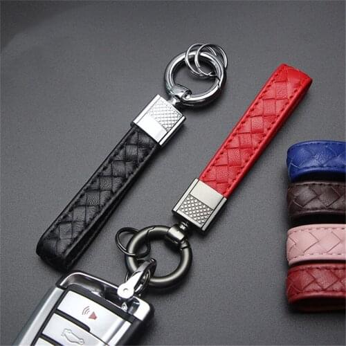 Leather Rope KeyChain Hand Woven Key Ring Car Key Rings For DAEWOO MATIZ NEXIA LANOS NUBIRA LACETTI Keychain Key Accessories