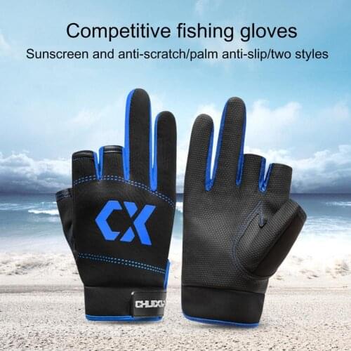Summer Waterproof Gloves Three Cutting Half Finger Protective Cover for Outdoor Fishing Three Finger Cut Outdoor Non-slip Gloves