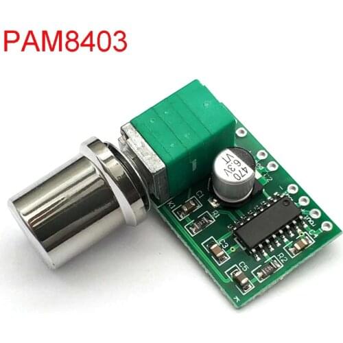 Mini PAM8403 DC 5V 2 Channel USB Digital Audio Amplifier Board Module 2 * 3W Volume Control With Potentionmeter