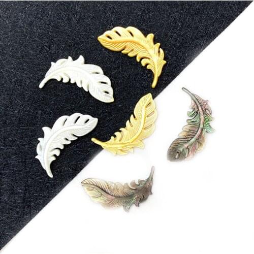 Natural Sea Shell Pendant Leaf-shaped Mother-of-pearl Abalone Shell Exquisite Pendant Making Jewelry DIY Necklace Accessories