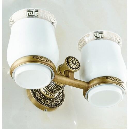 New Bathroom Antique Double Tumbler Cup Holder Toothbrush Holder Bathroom Accessory Sanitary Ware Bathroom Furniture SL-7808