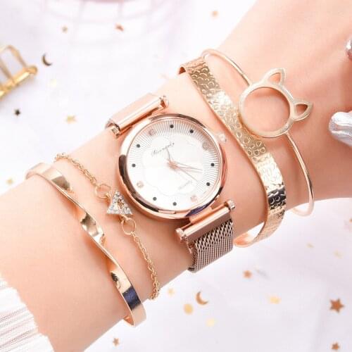 New Brand Bracelet Watches Set 2020 Women Watches Fashion Ladies Wrist Watch With Bracelet Set Magnet Buckle Quartz Watches