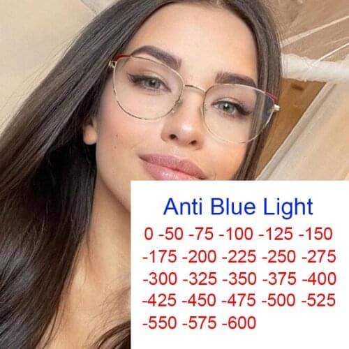 Myopia Blue Light Blocking Glasses Transparent Women 2021 Luxury Brand Optical Eyeglasses Frames Fashion Cat Eye Glasses Okulary