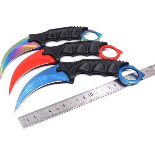 Outdoor csgo Karambit Knife Hunting Camping Fixed Blade Pocket Knife Survival Tactical EDC Multi Tool Claw Knives