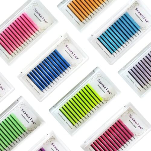 Colorful lashes Eyelash Extension Individual eyelash Mink Fake Rainbow lashes Colored makeup for beauty faux cils maquiagem