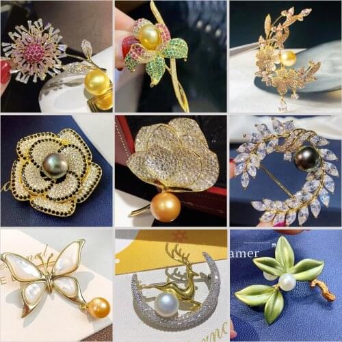 Beautiful Luxe Zircon Flower Brooches Pins for Women Dress Animal Insect Broche Jewelry Wedding Bouquet Pin Brosche femme bijoux