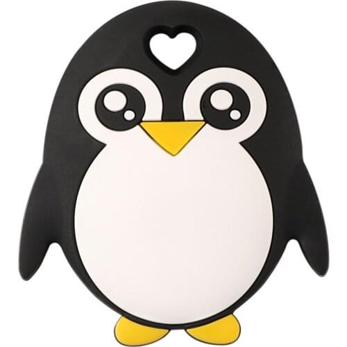 Food Grade Silicone Teethers penguin Baby Ring Teether Infant Baby Silicone Chew Charms Kids Teething Gift Toddler Toys