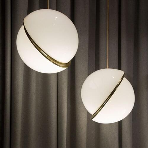 Modern led glass ball lampara colgante lumiere kitchen fixtures pendant lamp dining room light bedroom hanging lamp