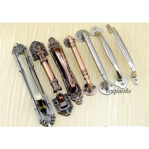 Modern minimalist drawer handle wardrobe door retro wardrobe free punching cabinet wood door handle