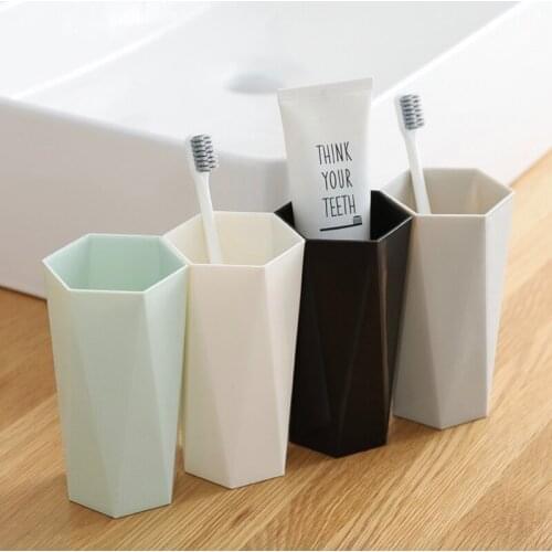 2pc Solid Color Creative Toothbrush Cup Bathroom Tumbler Mouthwash Travel Toothbrush Holder Children Bathroom