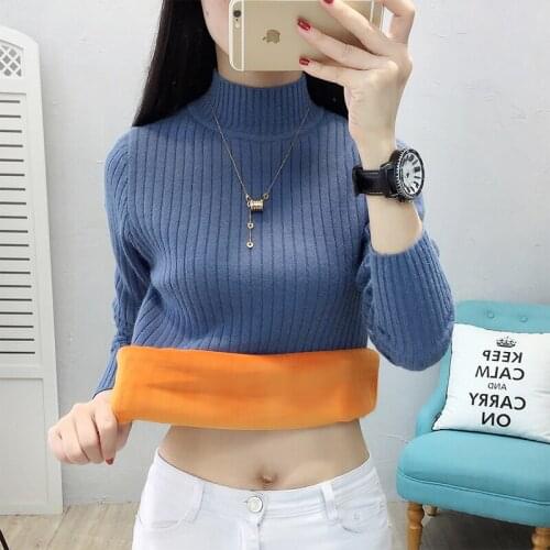 Thickening turtleneck dress 2020 new qiu dong outfit web celebrity render unlined upper garment warm western style