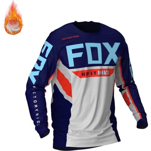 Winter off-road mountain bike downhill jersey wool fleece fleece mountain bike off-road DH fox bike locomotive shirt motorcycle