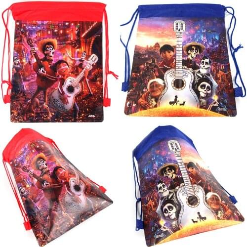 1PCS COCO Birthday Party gift Non-woven drawstring pocket bag for baby boys party toy gift bag baby shower party decoration