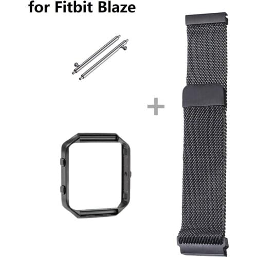 100pcs/Lot by DHL for Fitbit Blaze Stainless Steel 23mm Milanese Magnetic Loop Watch Band Wrist Strap with Metal Case Wristband
