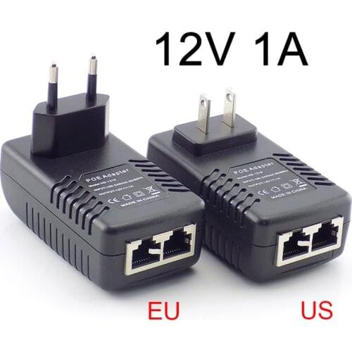 12V 1A POE Adapter Injector Switch Power Supply Wireless Ethernet Adapter For IP Camera CCTV US EU Plug