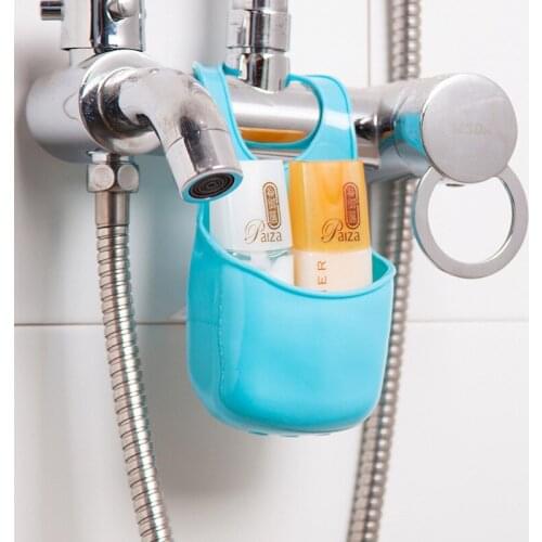 1/2Pcs Kitchen Bath Rack Snap Fastener Sink Hanging Storage Bag Basket Organizer Bathroom Box Drain Faucet Sponge Holder Gadgets